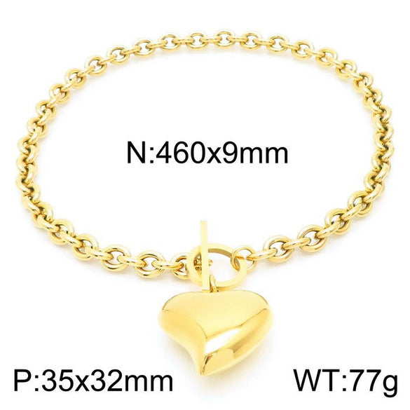 Wholesale Jewelry Exaggerated Personality Metal O Chain Titanium Steel Electroplated Unisex Jewelry Set