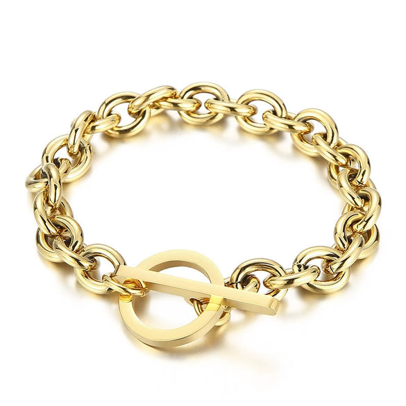 Wholesale Jewelry Exaggerated Personality Metal O Chain Titanium Steel Electroplated Unisex Jewelry Set