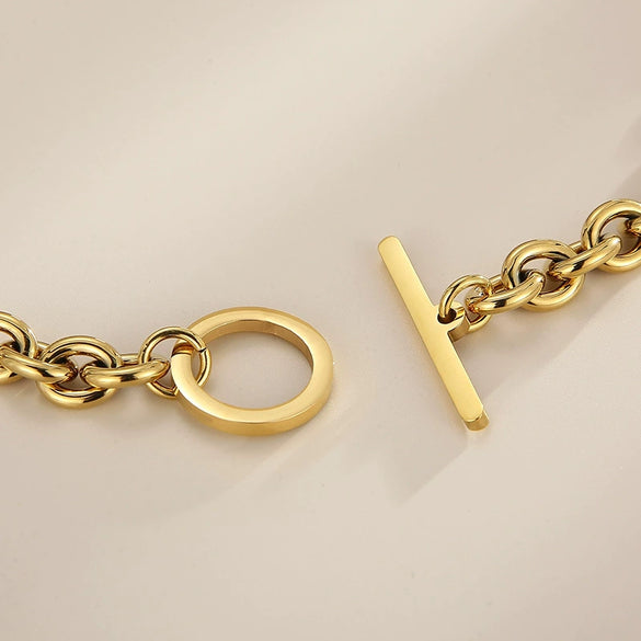 Wholesale Jewelry Exaggerated Personality Metal O Chain Titanium Steel Electroplated Unisex Jewelry Set