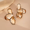 Wholesale Jewelry Exaggerated Style Iron Dripping Oil Flower Leaf Earrings Electroplated