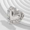 Wholesale Jewelry Exaggerated Three Dimensional Love Shaped Zinc Alloy Ring With Electroplating