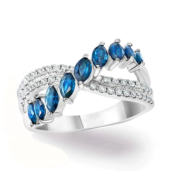 Wholesale Jewelry Exotic Geometric Copper Ring With Zirconia Inlay