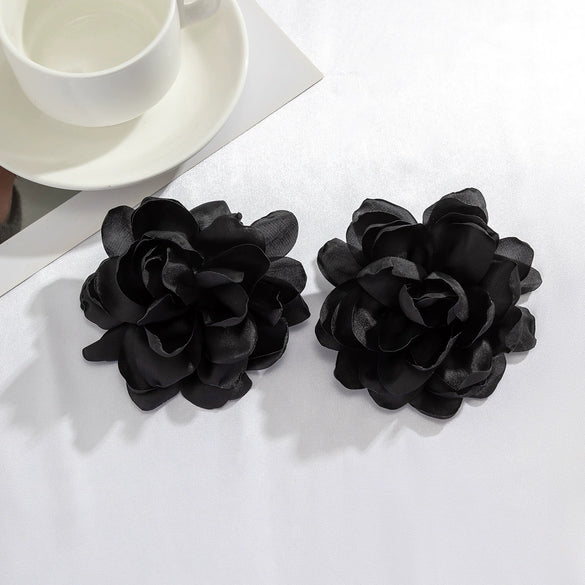 Wholesale Jewelry Fabric Handmade Flower Design Women's Earrings
