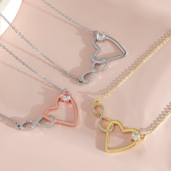 Wholesale Jewelry Fairy Style Heart Shaped Copper Electroplated Pendant Necklace For Women