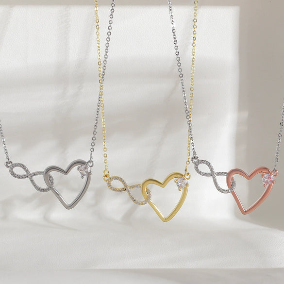 Wholesale Jewelry Fairy Style Heart Shaped Copper Electroplated Pendant Necklace For Women
