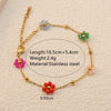 Wholesale Jewelry Fairy Style Sweet Commute Flower 304 Stainless Steel 18K Gold Plated Plating Chain Bracelets Necklace Jewelry Set