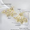 Wholesale Jewelry Fanshaped Rhombus Pattern Copper Colorpreserving Electroplated Women's Rear Hanging Earrings Twowear Ins Earrings