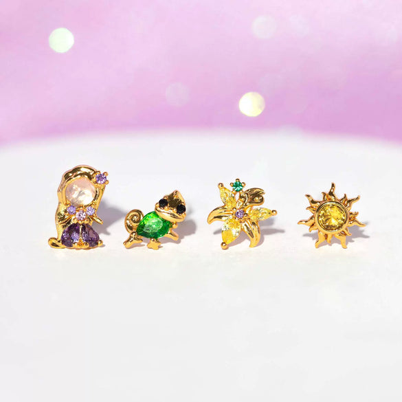 Wholesale Jewelry Fashion Cartoon Characters S925 Silver And Copper Earrings Set With Microinlaid Zircon For Women