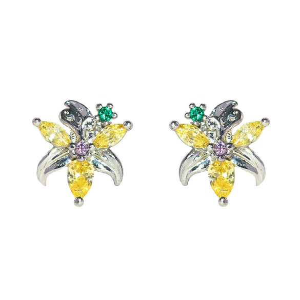 Wholesale Jewelry Fashion Cartoon Characters S925 Silver And Copper Earrings Set With Microinlaid Zircon For Women