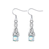 Wholesale Jewelry Fashion Copper Mixed Gem Inlay Zircon Dropshaped Ochain Ear Hook Necklace And Earrings Set