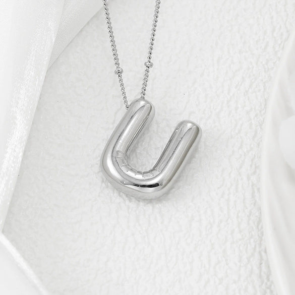 Wholesale Jewelry Fashion Copper Plated Alphabet Pendant Hip Hop Necklace
