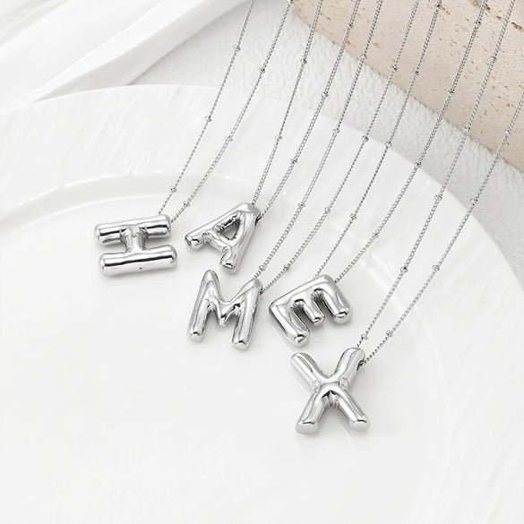 Wholesale Jewelry Fashion Copper Plated Alphabet Pendant Hip Hop Necklace
