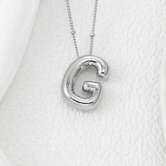 Wholesale Jewelry Fashion Copper Plated Alphabet Pendant Hip Hop Necklace
