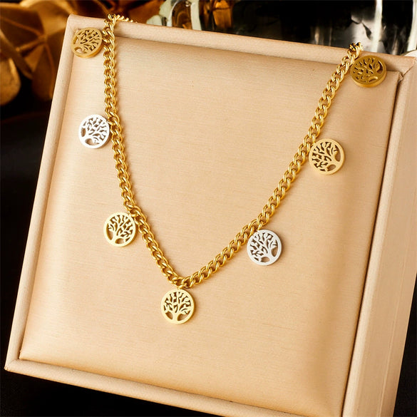 Wholesale Jewelry Fashion Design Butterfly Pendant Stainless Steel Gold Plated Chain Necklace