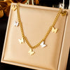 Wholesale Jewelry Fashion Design Butterfly Pendant Stainless Steel Gold Plated Chain Necklace