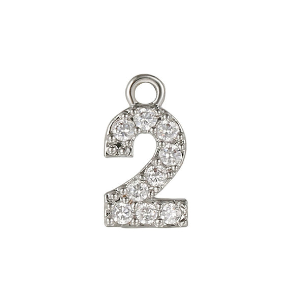 Wholesale Jewelry Fashion Digital Brass Goldplated Inlaid Zircon Pendant Necklace Accessories