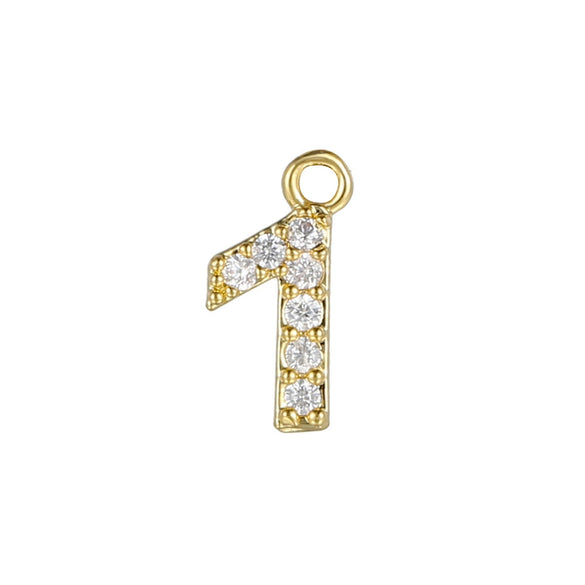 Wholesale Jewelry Fashion Digital Brass Goldplated Inlaid Zircon Pendant Necklace Accessories
