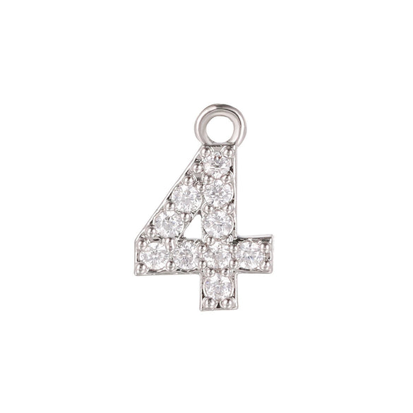 Wholesale Jewelry Fashion Digital Brass Goldplated Inlaid Zircon Pendant Necklace Accessories