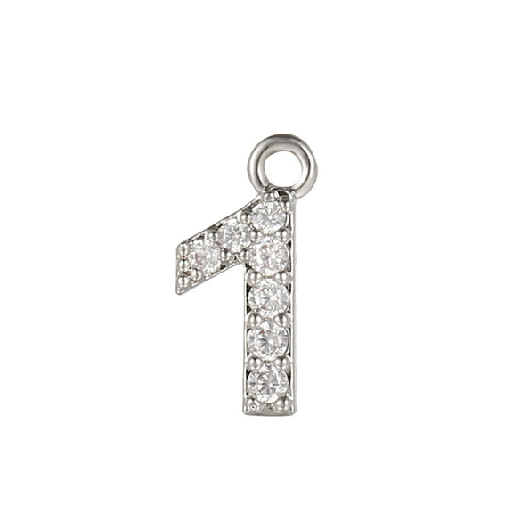 Wholesale Jewelry Fashion Digital Brass Goldplated Inlaid Zircon Pendant Necklace Accessories