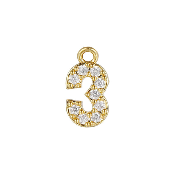 Wholesale Jewelry Fashion Digital Brass Goldplated Inlaid Zircon Pendant Necklace Accessories