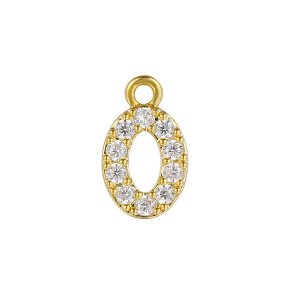Wholesale Jewelry Fashion Digital Brass Goldplated Inlaid Zircon Pendant Necklace Accessories
