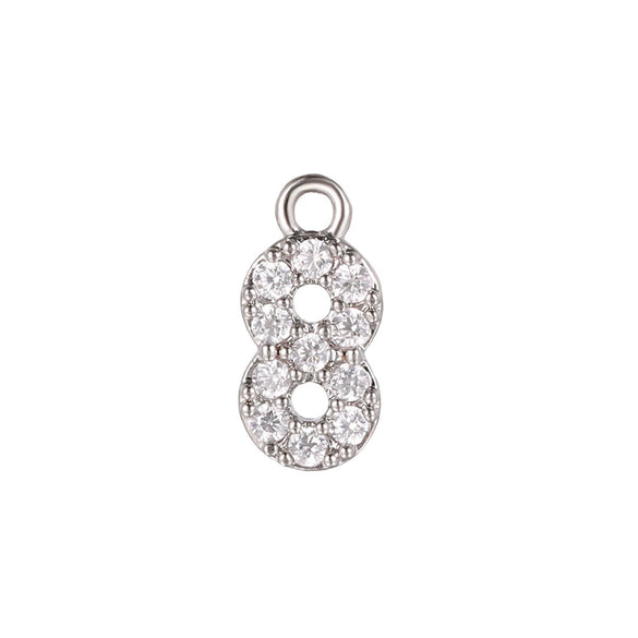 Wholesale Jewelry Fashion Digital Brass Goldplated Inlaid Zircon Pendant Necklace Accessories