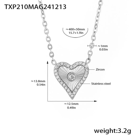 Wholesale Jewelry Fashion Double Layer Love Heart 316L Stainless Steel Plated 18K Gold Necklace Bracelet Set