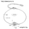 Wholesale Jewelry Fashion Double Layer Love Heart 316L Stainless Steel Plated 18K Gold Necklace Bracelet Set