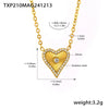 Wholesale Jewelry Fashion Double Layer Love Heart 316L Stainless Steel Plated 18K Gold Necklace Bracelet Set