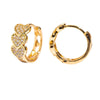 Wholesale Jewelry Fashion Elegant Heartshaped Copper Microinlaid Zirconium Earrings Real Gold Electroplated