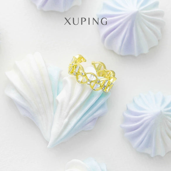 Wholesale Jewelry Fashion Elegant Hollow Adjustable U Shaped Copper Alloy Women's Ring