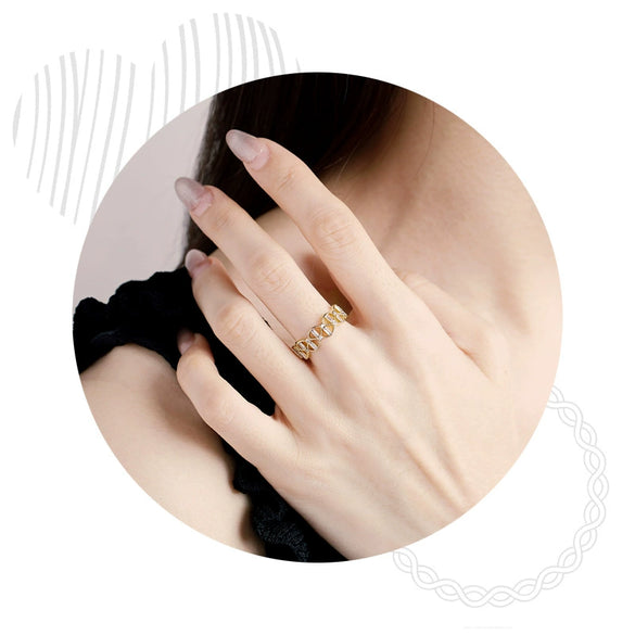 Wholesale Jewelry Fashion Elegant Hollow Adjustable U Shaped Copper Alloy Women's Ring