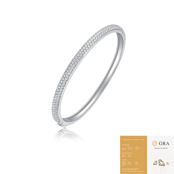 Wholesale Jewelry Fashion Elegant Live Buckle Bracelet 925 Sterling Silver Moissanite Inlaid Women's