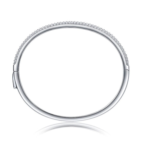 Wholesale Jewelry Fashion Elegant Live Buckle Bracelet 925 Sterling Silver Moissanite Inlaid Women's
