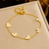 Wholesale Jewelry Fashion Exquisite Stainless Steel Love Pattern Earrings Necklace Bracelet Set With Electroplating Treatment