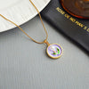 Wholesale Jewelry Fashion Flower Disc Titanium Steel And Copper Electroplating Necklace For Women