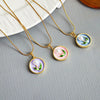 Wholesale Jewelry Fashion Flower Disc Titanium Steel And Copper Electroplating Necklace For Women