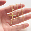 Wholesale Jewelry Fashion Geometric Copper Cross Pendant Electroplated Clavicle Chain For Women