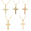 Wholesale Jewelry Fashion Geometric Copper Cross Pendant Electroplated Clavicle Chain For Women