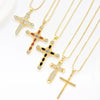 Wholesale Jewelry Fashion Geometric Copper Cross Pendant Electroplated Clavicle Chain For Women