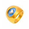 Wholesale Jewelry Fashion Geometric Heart Stainless Steel Ring Plated With Real Gold
