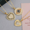 Wholesale Jewelry Fashion Geometric Heartshaped Copper Electroplated Necklace