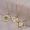 Wholesale Jewelry Fashion Geometric Heartshaped Copper Electroplated Necklace