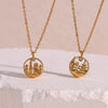 Wholesale Jewelry Fashion Geometric Stainless Steel And Titanium Steel Round Pendant Necklace With Electroplating