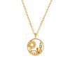 Wholesale Jewelry Fashion Geometric Stainless Steel And Titanium Steel Round Pendant Necklace With Electroplating