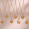 Wholesale Jewelry Fashion Geometric Stainless Steel And Titanium Steel Round Pendant Necklace With Electroplating