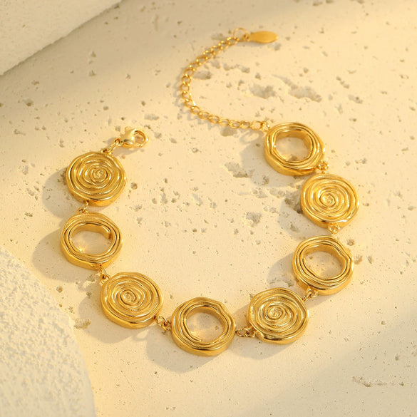 Wholesale Jewelry Fashion Geometric Stainless Steel Electroplated Necklace Bracelet For Women