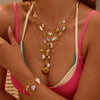 Wholesale Jewelry Fashion Geometric Stainless Steel 18K Gold Electroplated Ocean Starfish Shell Conch Bead Women's Bracelet Necklace