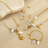 Wholesale Jewelry Fashion Geometric Stainless Steel 18K Gold Electroplated Ocean Starfish Shell Conch Bead Women's Bracelet Necklace