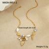 Wholesale Jewelry Fashion Geometric Stainless Steel 18K Gold Electroplated Ocean Starfish Shell Conch Bead Women's Bracelet Necklace